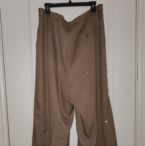 Maeve 18W, Plaid, Rhinestone, Anthropologie Tan Wide Leg Pants - Picture 8 of 8